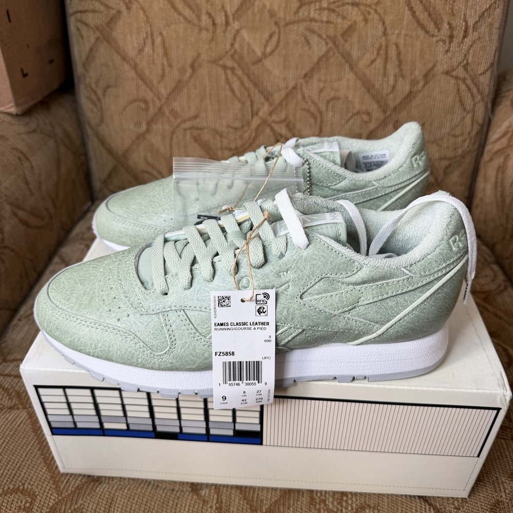 Size 9 - Reebok Eames Office x Classic Leather Fiberglass Pack - Light‎ Sage